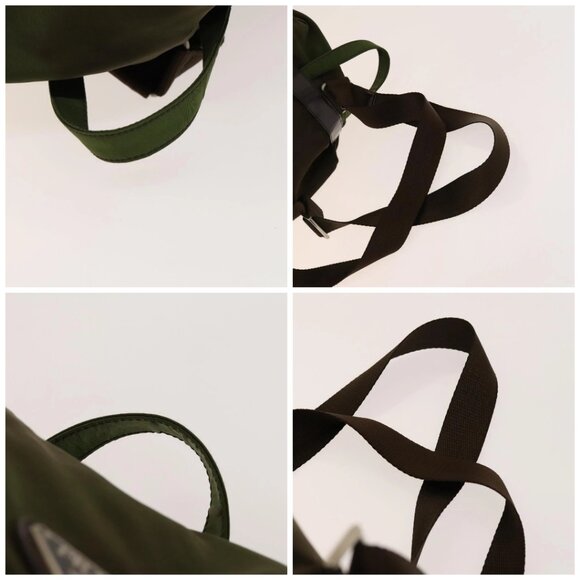 PRADA Backpack Nylon Khaki Silver Auth 140624 - Picture 16 of 16
